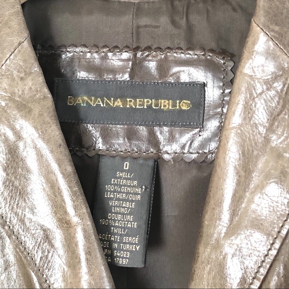 SOLD! 💙3/$25 VINTAGE BANANA REPUBLIC Leather Jacket- 0 - Picture 3 of 11